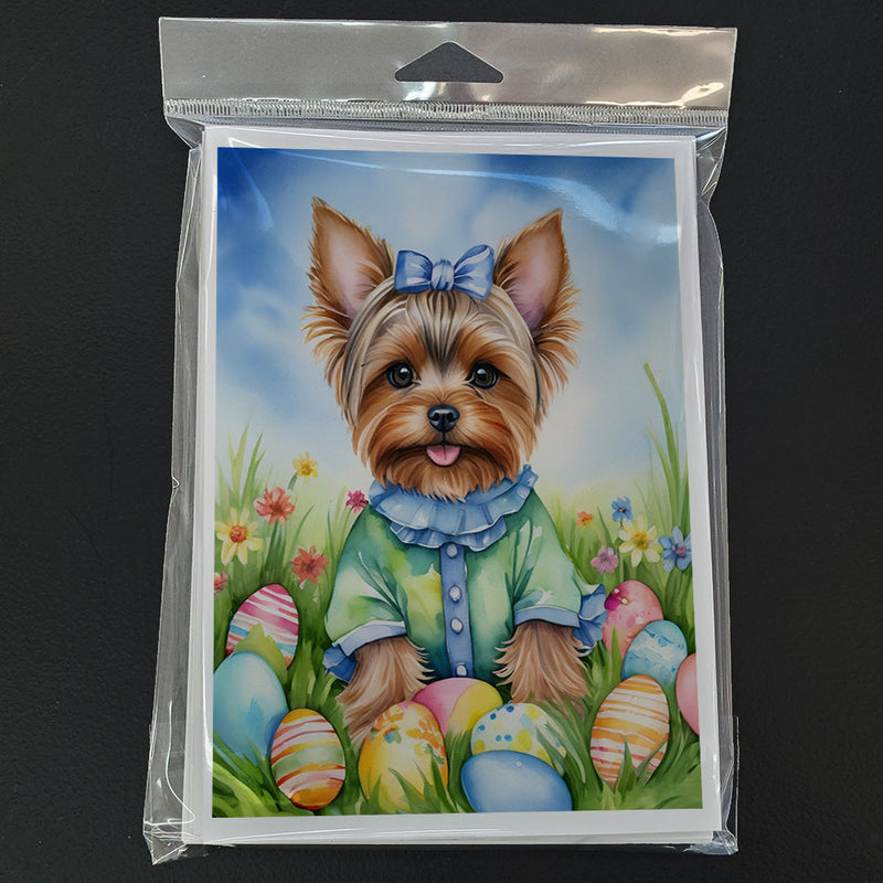 Yorkshire Terrier Easter Egg Hunt Greeting Cards Pack of 8