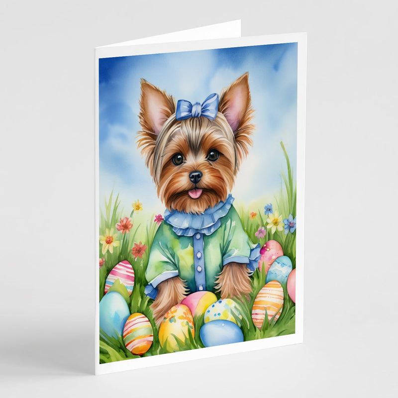 Yorkshire Terrier Easter Egg Hunt Greeting Cards Pack of 8