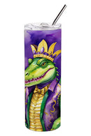 Alligator King of Mardi Gras Stainless Steel Skinny Tumbler