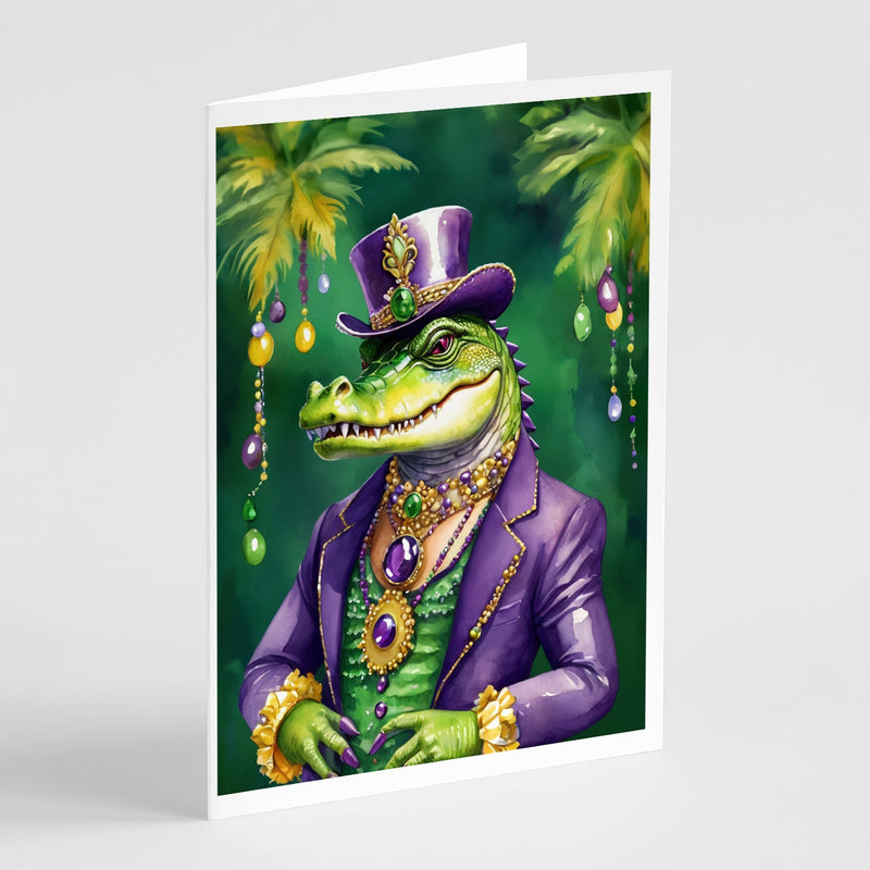 Alligator King of Mardi Gras Greeting Cards Pack of 8