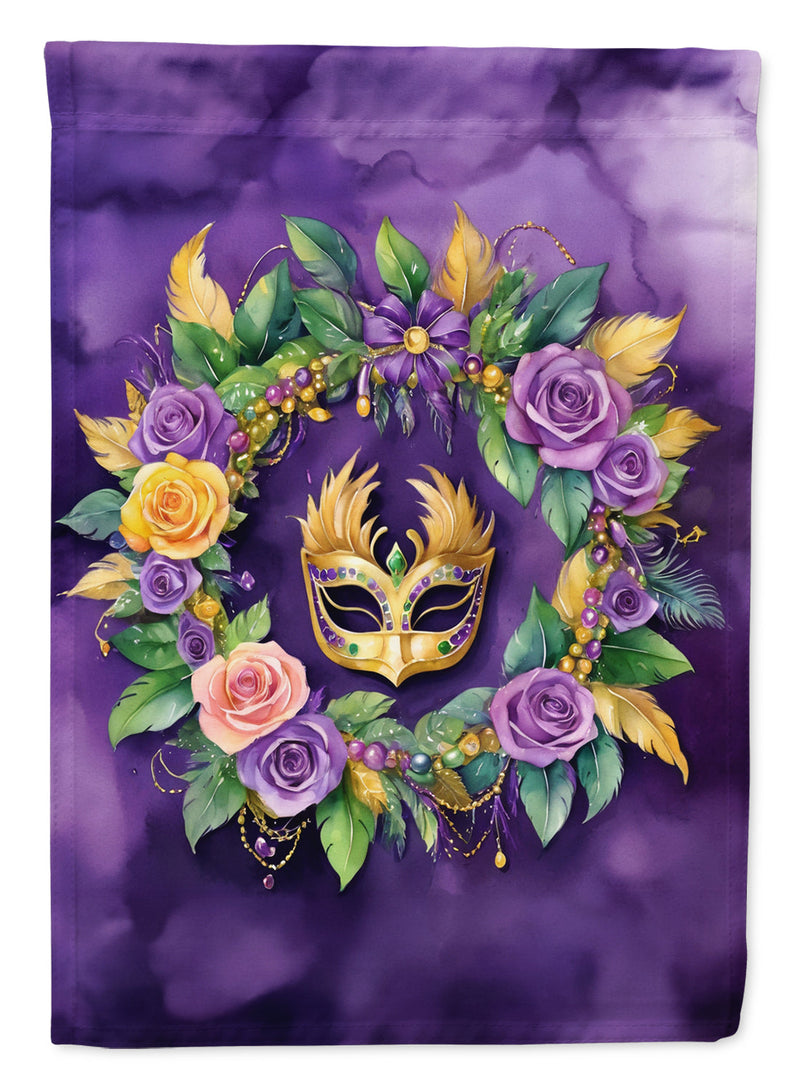 Wreath Mardi Gras House Flag