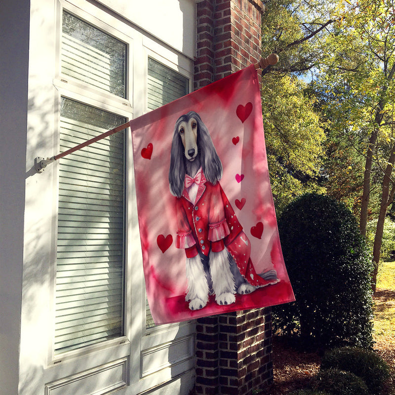 Afghan Hound My Valentine House Flag