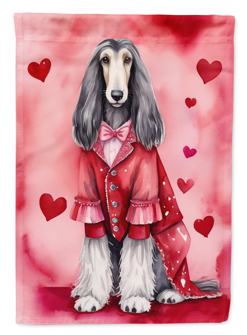 Afghan Hound My Valentine House Flag