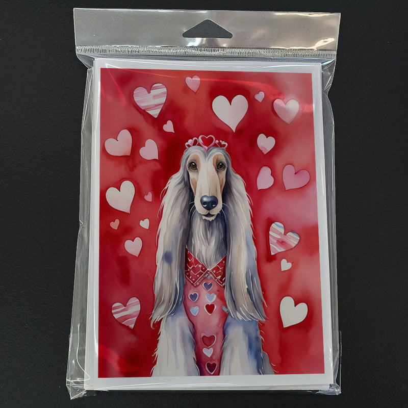 Afghan Hound My Valentine Greeting Cards Pack of 8