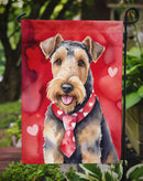 Airedale Terrier Valentine’s Day Garden Flag – Dog-Themed Heart Yard Decor