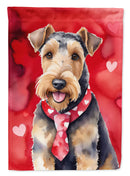 Airedale Terrier Valentine’s Day Garden Flag – Dog-Themed Heart Yard Decor