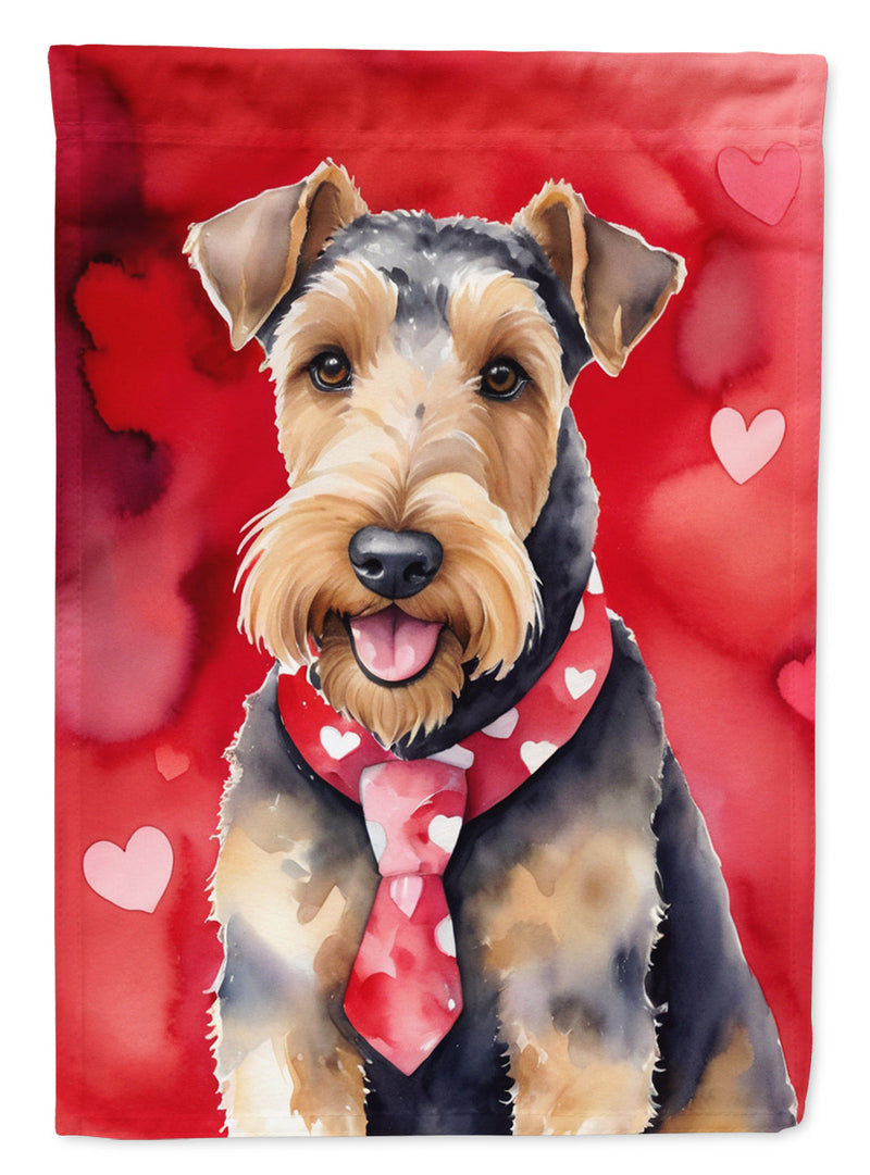 Airedale Terrier My Valentine Garden Flag