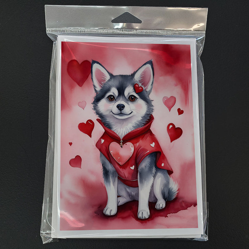 Alaskan Klee Kai My Valentine Greeting Cards Pack of 8