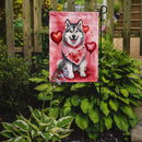 Alaskan Malamute Valentine’s Day Garden Flag – Dog-Themed Heart Yard Decor