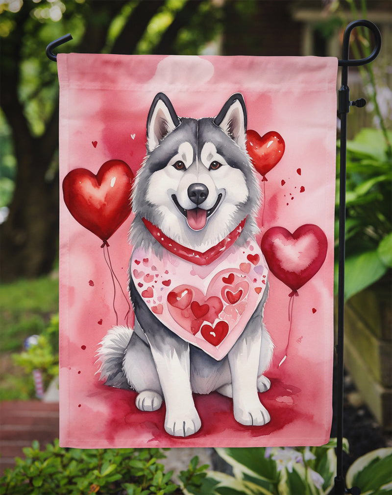 Alaskan Malamute My Valentine Garden Flag