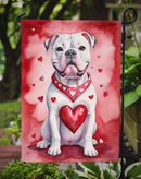 American Bulldog Valentine’s Day Garden Flag – Dog-Themed Heart Yard Decor