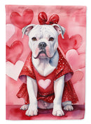 American Bulldog Valentine’s Day Garden Flag – Dog-Themed Heart Yard Decor