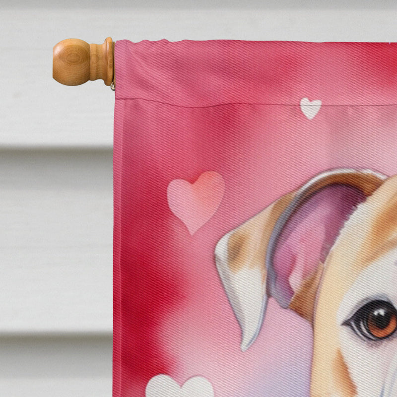 American Bulldog My Valentine House Flag