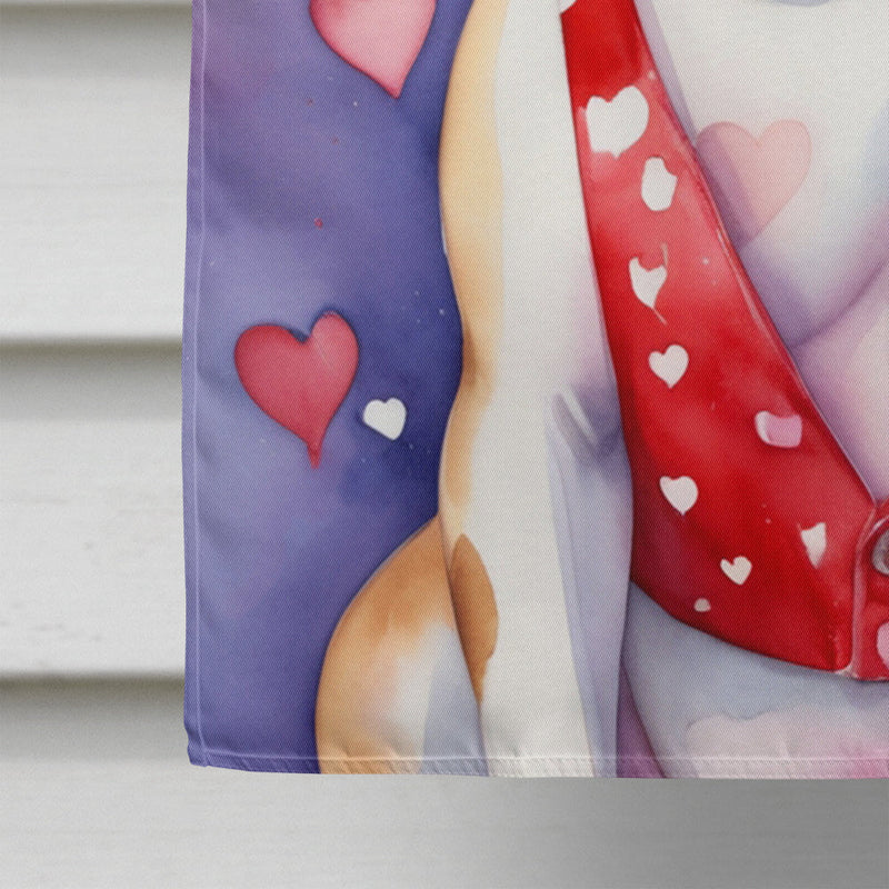 American Bulldog My Valentine House Flag