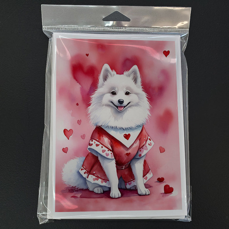 American Eskimo My Valentine Greeting Cards Pack of 8