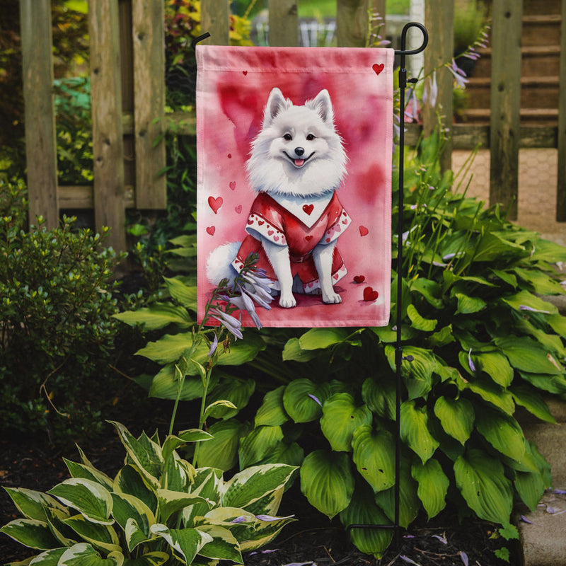 American Eskimo My Valentine Garden Flag