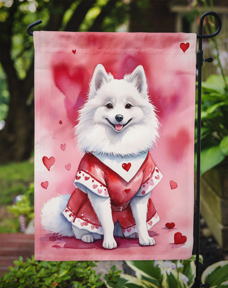 American Eskimo My Valentine Garden Flag