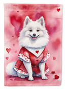 American Eskimo Valentine’s Day Garden Flag – Dog-Themed Heart Yard Decor