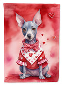 American Hairless Terrier Valentine’s Day Garden Flag – Dog-Themed Heart Yard Decor