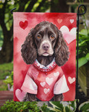 American Water Spaniel Valentine’s Day Garden Flag – Dog-Themed Heart Yard Decor