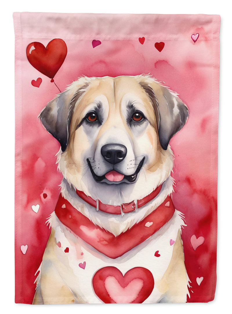 Anatolian Shepherd Dog My Valentine Garden Flag