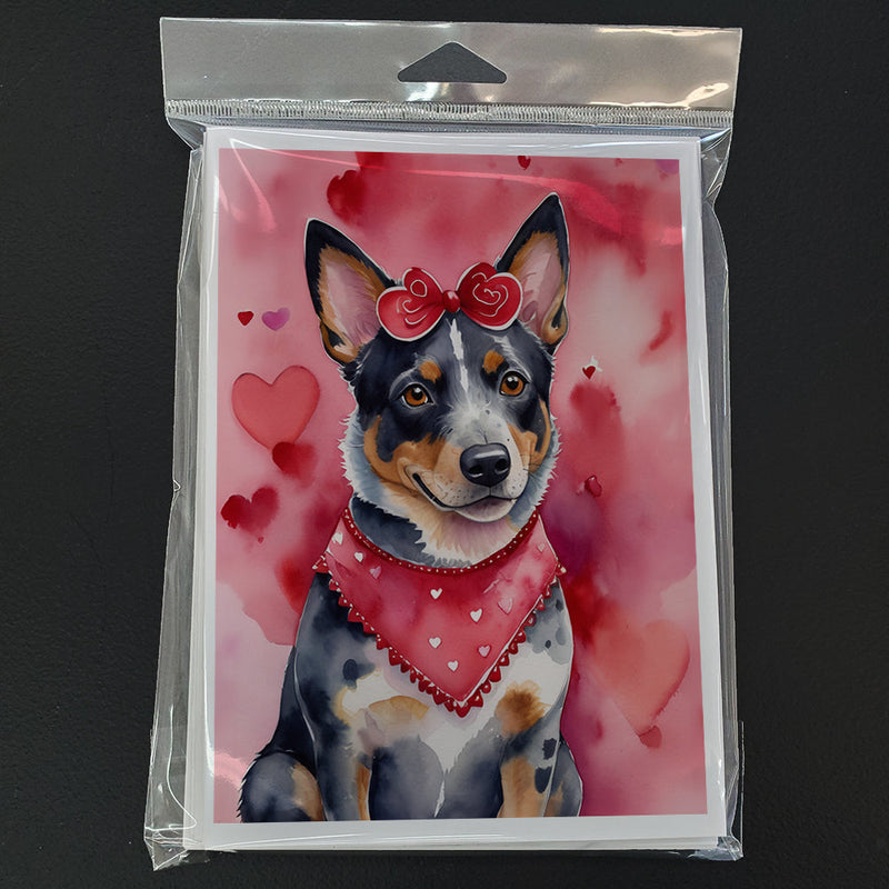 Australian Cattle Dog My Valentine Greeting Cards Pack of 8