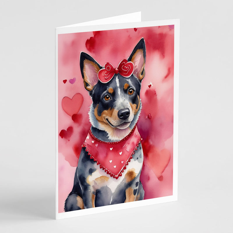 Australian Cattle Dog My Valentine Greeting Cards Pack of 8