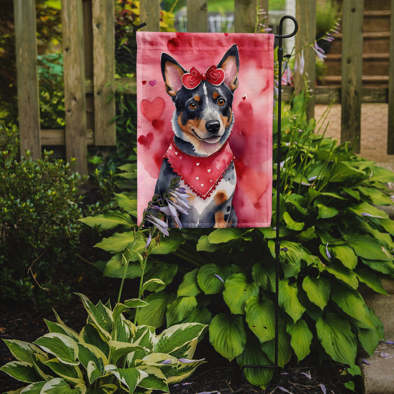 Australian Cattle Dog My Valentine Garden Flag