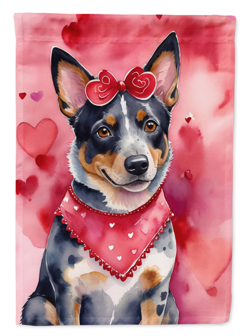 Australian Cattle Dog My Valentine Garden Flag