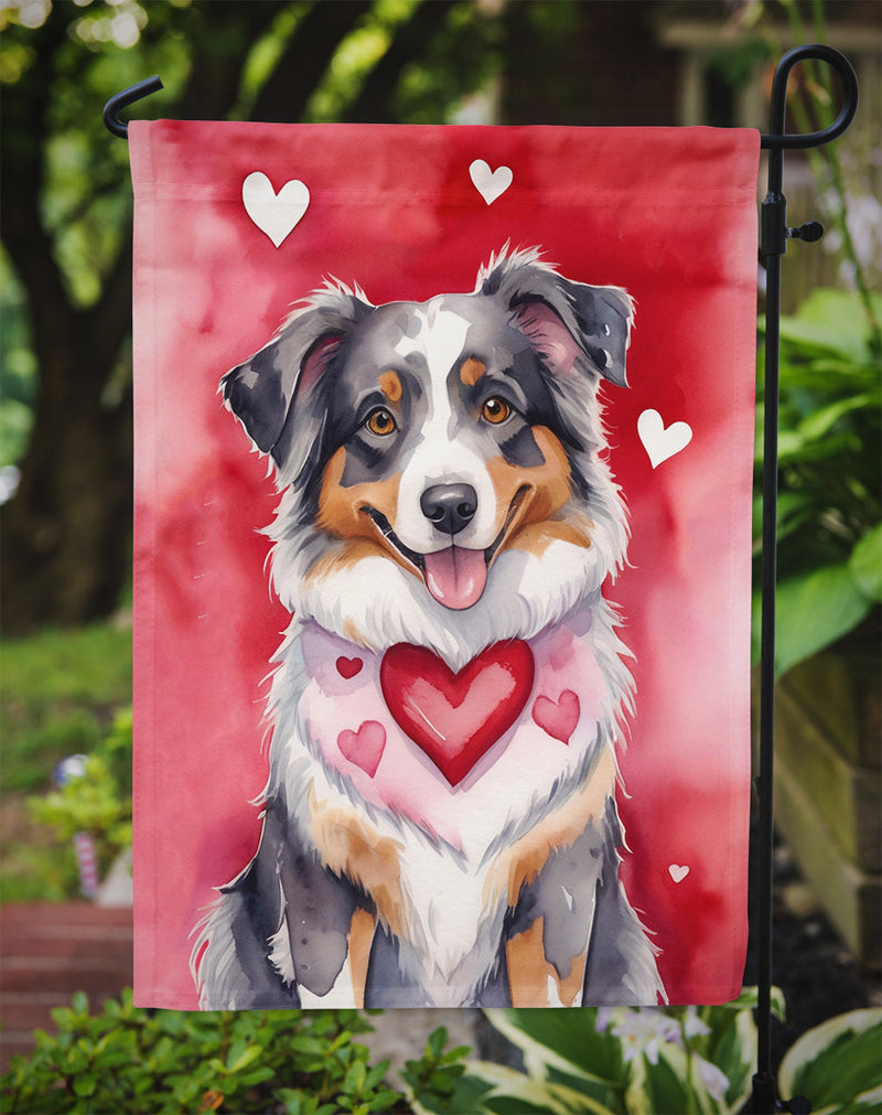 Australian Shepherd My Valentine Garden Flag