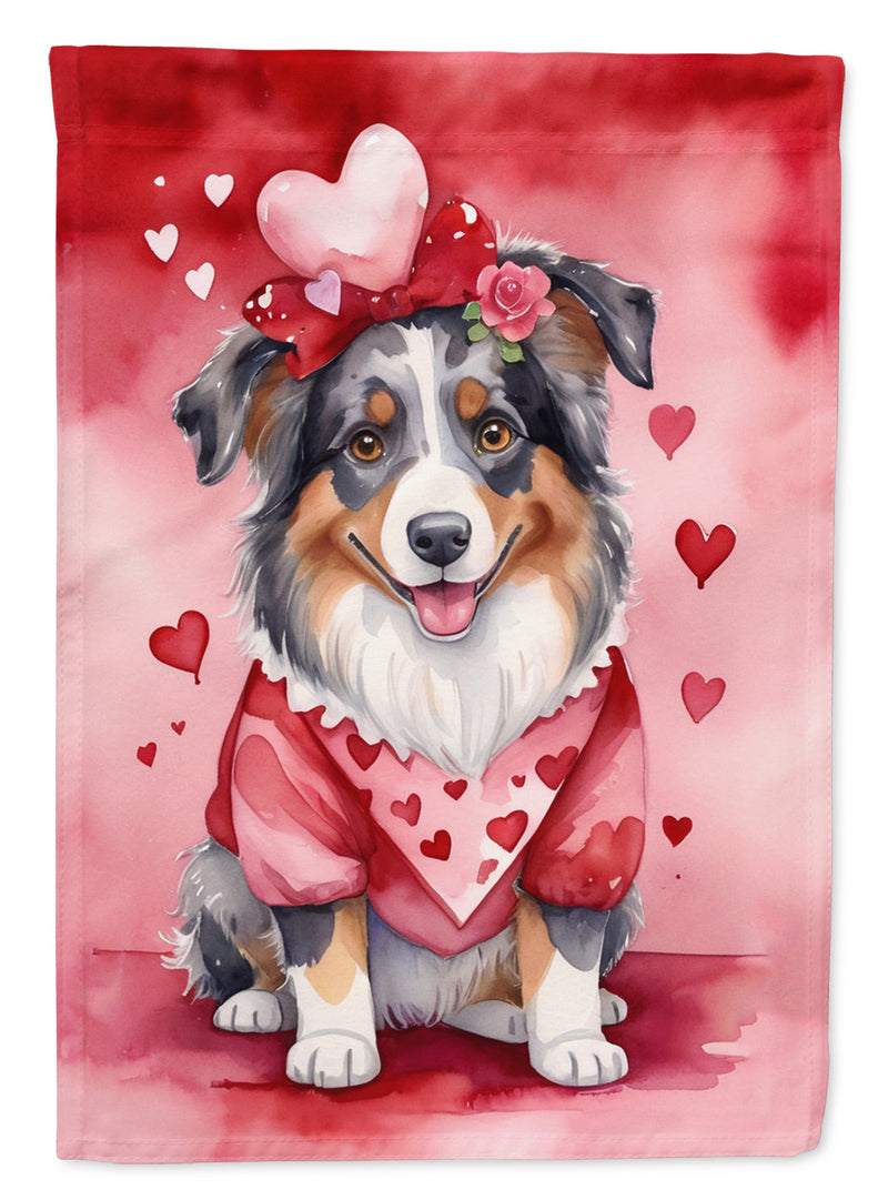 Australian Shepherd My Valentine Garden Flag