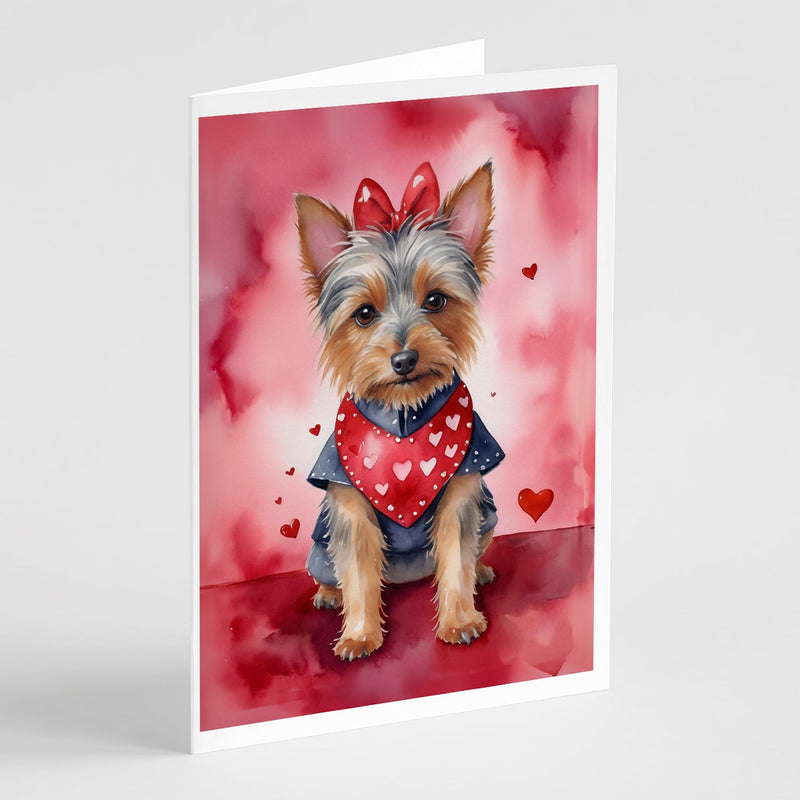 Australian Terrier My Valentine Greeting Cards Pack of 8