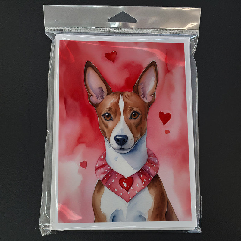 Basenji My Valentine Greeting Cards Pack of 8