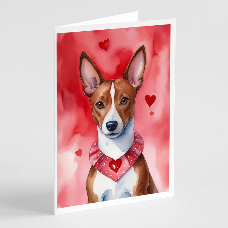 Basenji My Valentine Greeting Cards Pack of 8