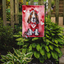 Basset Hound Valentine’s Day Garden Flag – Dog-Themed Heart Yard Decor