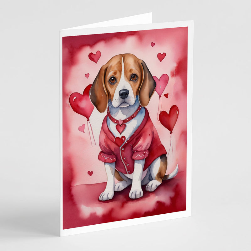 Beagle My Valentine Greeting Cards Pack of 8