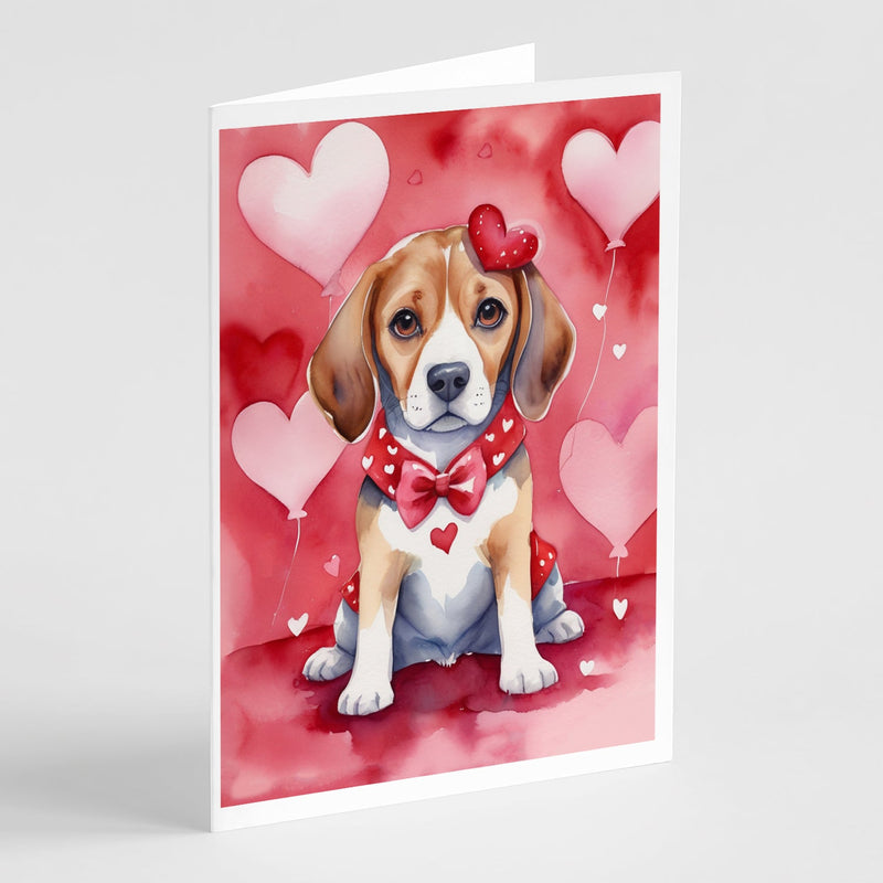 Beagle My Valentine Greeting Cards Pack of 8