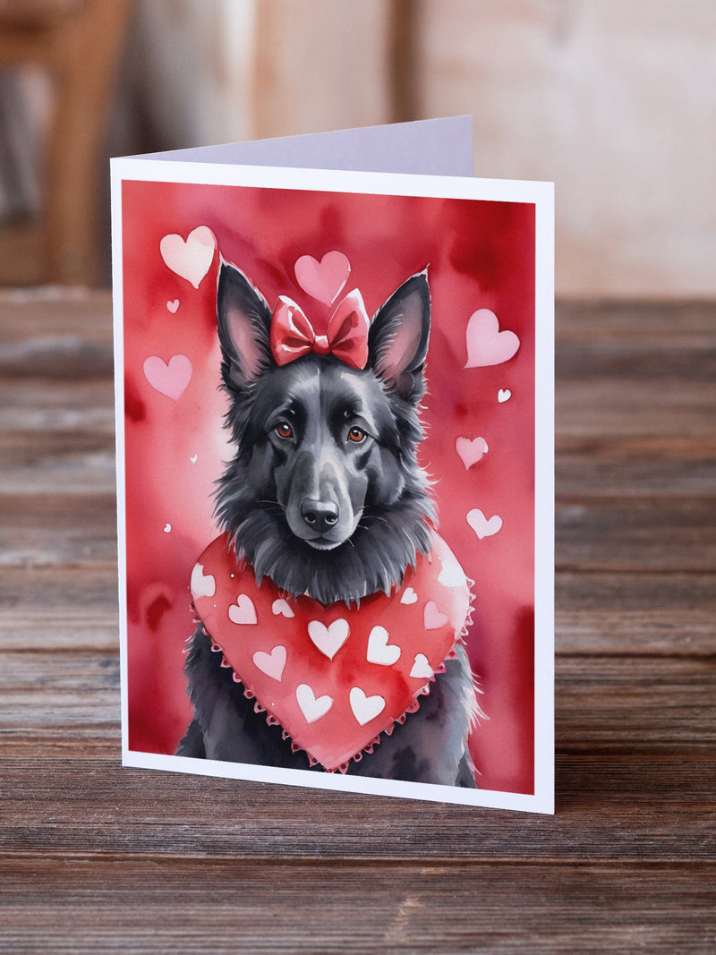 Belgian Sheepdog My Valentine Greeting Cards Pack of 8