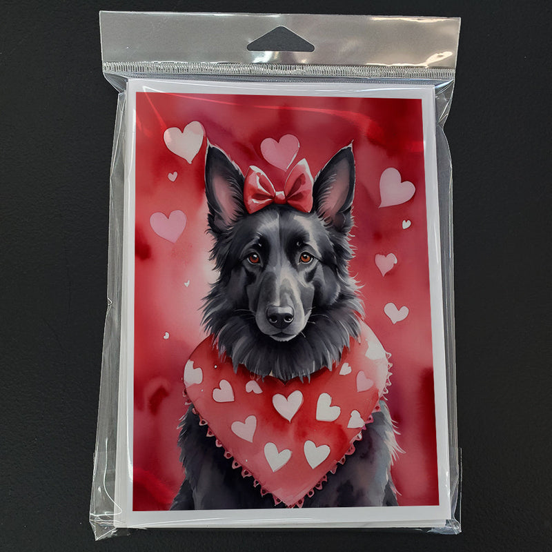 Belgian Sheepdog My Valentine Greeting Cards Pack of 8