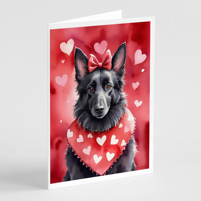 Belgian Sheepdog My Valentine Greeting Cards Pack of 8