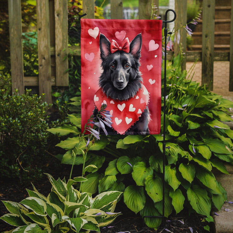 Belgian Sheepdog My Valentine Garden Flag