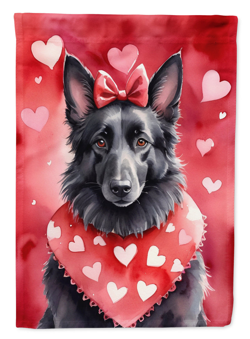 Belgian Sheepdog My Valentine Garden Flag