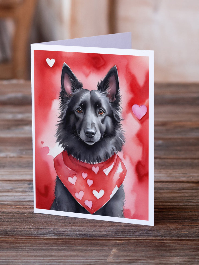 Belgian Sheepdog My Valentine Greeting Cards Pack of 8