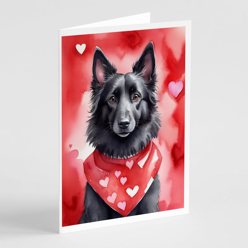 Belgian Sheepdog My Valentine Greeting Cards Pack of 8