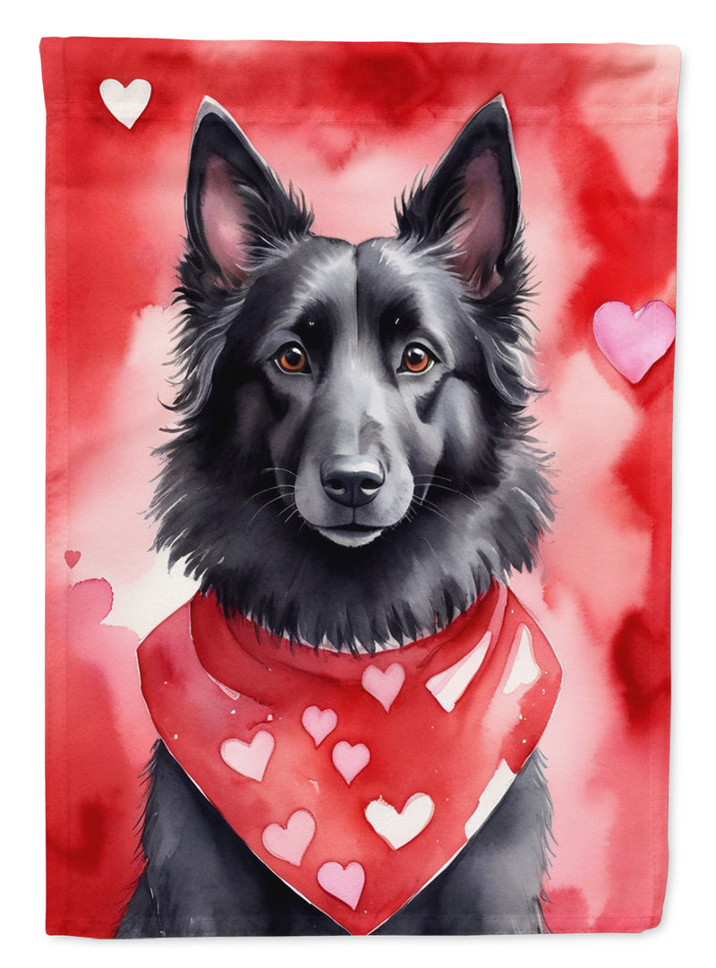 Belgian Sheepdog My Valentine Garden Flag