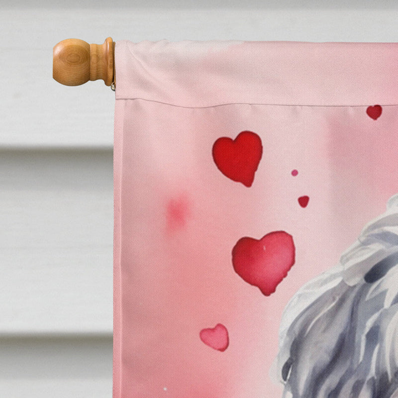 Bergamasco Sheepdog My Valentine House Flag