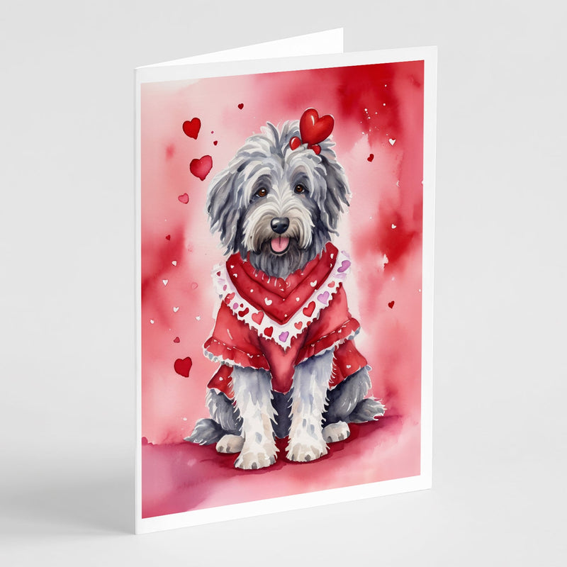 Bergamasco Sheepdog My Valentine Greeting Cards Pack of 8