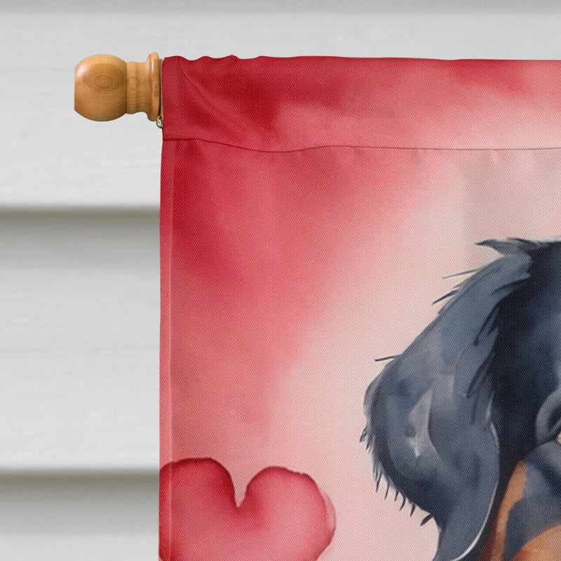 Bernese Mountain Dog My Valentine House Flag