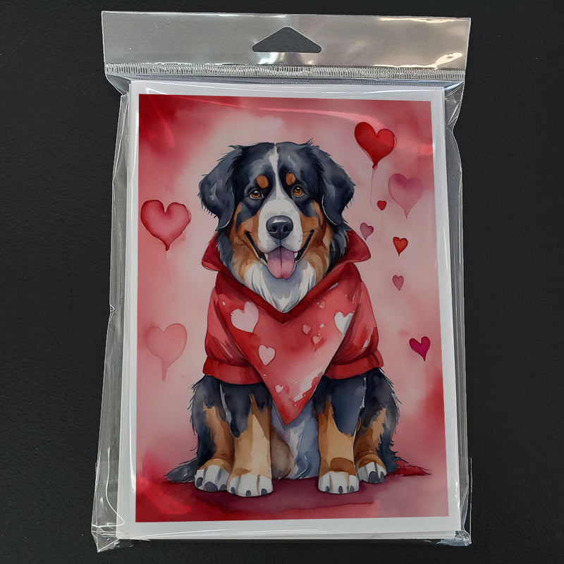 Bernese Mountain Dog My Valentine Greeting Cards Pack of 8