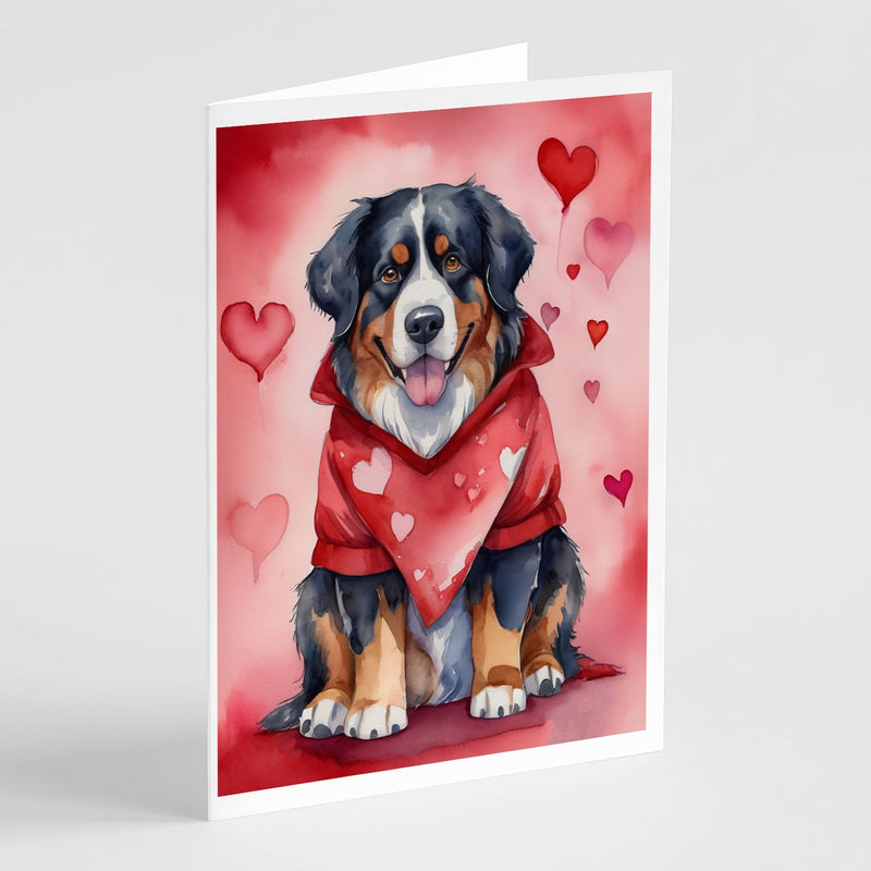 Bernese Mountain Dog My Valentine Greeting Cards Pack of 8